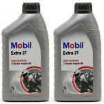 Mobil Extra 2T teilsynthetisches Motorrad Motoröl 2x 1l = 2 Liter