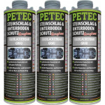 Petec Unterbodenschutz, Überlackierbar grau 1000ml Saugdose 3x 1l = 3 Liter