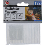 BGS Heißklebe-Patronen | transparent | Ø 7,5 mm, 50 mm | 12-tlg.