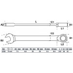 BGS Ratschenring-Maulschlüssel | abwinkelbar | SW 9 mm