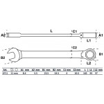 BGS Ratschenring-Maulschlüssel | abwinkelbar | SW 11 mm