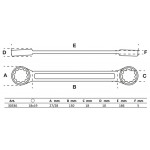 BGS Doppel-Ringschlüssel | extra flach | SW 18 x 19 mm
