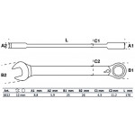 BGS Ratschenring-Maulschlüssel | umschaltbar | SW 12 mm