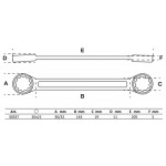 BGS Doppel-Ringschlüssel | extra flach | SW 20 x 22 mm