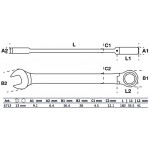 BGS Ratschenring-Maulschlüssel | abwinkelbar | SW 13 mm