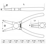 BGS Sprengringzange | gebogen | für Innensprengringe | 180 mm