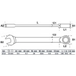 BGS Ratschenring-Maulschlüssel | abwinkelbar | SW 14 mm