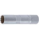 BGS Zündkerzen-Einsatz mit Haltegummi, Zwölfkant, lang | Antrieb Innenvierkant 10 mm (3/8