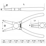 BGS Sprengringzange | abgewinkelt | für Innensprengringe | 175 mm