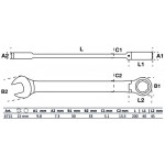 BGS Ratschenring-Maulschlüssel | abwinkelbar | SW 15 mm