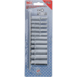 BGS Steckschlüssel-Einsatz-Satz Sechskant, tief | Antrieb Innenvierkant 6,3 mm (1/4