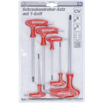 BGS Schraubendreher-Satz mit T-Griff und seitlicher Klinge | T-Profil (für Torx) mit Bohrung T10 - T40 | 6-tlg.