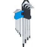 BGS Winkelschlüssel-Satz | extra lang | T-Profil (für Torx) mit Bohrung T10 - T50 | 9-tlg.