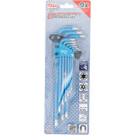 BGS Winkelschlüssel-Satz | T-Profil (für Torx) / T-Profil (für Torx) mit Bohrung T10 - T50 | 9-tlg.