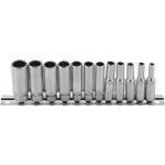 BGS Steckschlüssel-Einsatz-Satz Zwölfkant, tief | Antrieb Innenvierkant 6,3 mm (1/4