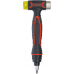 BGS Wechselkopf-Hammer | mit Ratschen-Drehgriff für Bits, umschaltbar | 3-in-1