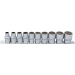 BGS Steckschlüssel-Einsatz-Satz, Zwölfkant | Antrieb Innenvierkant 12,5 mm (1/2
