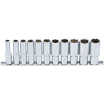 BGS Steckschlüssel-Einsatz-Satz Sechskant, tief | Antrieb Innenvierkant 10 mm (3/8