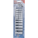 BGS Steckschlüssel-Einsatz-Satz Zwölfkant, tief | Antrieb Innenvierkant 10 mm (3/8