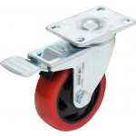 BGS Lenkrolle mit Bremse | rot/schwarz | Ø 100 mm