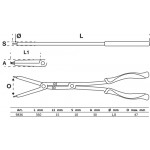 BGS Werkstattwageneinlage 1/3: Doppelgelenk-Sprengringzangen-Satz | auswechselbare Spitzen | 345 mm