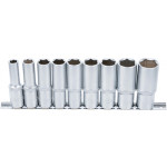 BGS Steckschlüssel-Einsatz-Satz Sechskant, tief | Antrieb Innenvierkant 12,5 mm (1/2