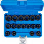 BGS Kraft-Steckschlüssel-Einsatz-Satz Sechskant, extra flach | Antrieb Innenvierkant 12,5 mm (1/2
