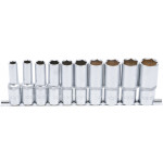 BGS Steckschlüssel-Einsatz-Satz Sechskant, tief | Antrieb Innenvierkant 12,5 mm (1/2