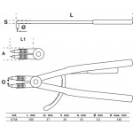 BGS Sprengringzange | abgewinkelt | für Innensprengringe | 500 mm
