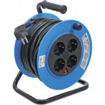BGS Kabeltrommel | 15 m | 3 x 1,5 mm² | 4 Steckdosen | IP 20 | 3000 W