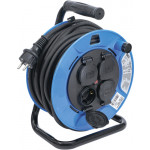 BGS Kabeltrommel | 25 m | 3 x 1,5 mm² | 4 Steckdosen mit Verschlusskappe | IP 44 | 3500 W