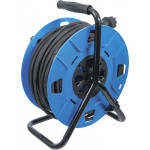 BGS Kabeltrommel | 50 m | 3 x 1,5 mm² | 4 Steckdosen mit Verschlusskappe | IP 44 | 3500 W
