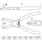BGS Sprengringzange | abgewinkelt | für Innensprengringe | 225 mm