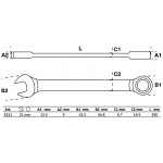 BGS Ratschenring-Maulschlüssel | SW 21 mm