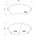 BREMBO Bremsbelagsatz, Scheibenbremse