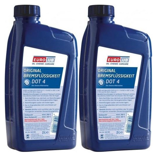 EUROLUB Bremsflüssigkeit DOT 4 2x 1l = 2 Liter