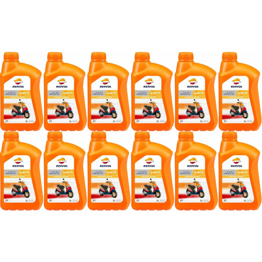 Repsol Motorrad Motoröl MOTO SCOOTER 2T 1 Liter 12x 1l = 12 Liter