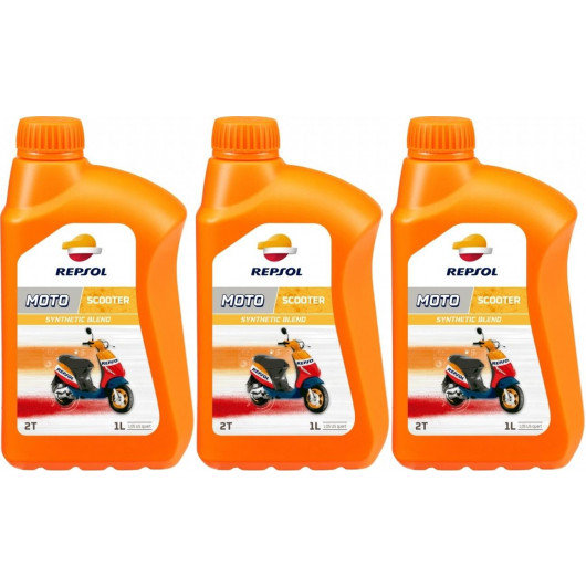 Repsol Motorrad Motoröl MOTO SCOOTER 2T 1 Liter 3x 1l = 3 Liter