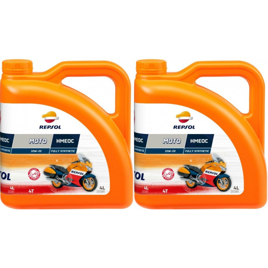 Repsol Motorrad Motoröl MOTO HMEOC 4T 10W30 2x 4l = 8 Liter