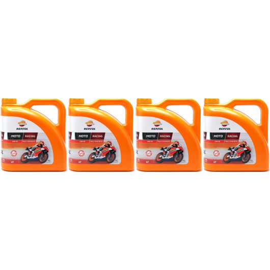 Repsol Motorrad Motoröl MOTO RACING 4T 10W50 4x 4l = 16 Liter