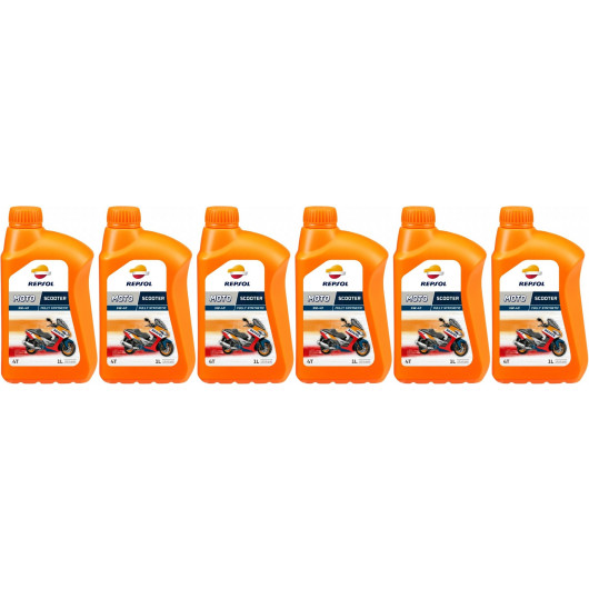 Repsol Motorrad Motoröl MOTO SCOOTER 4T 5W40 1 Liter 6x 1l = 6 Liter