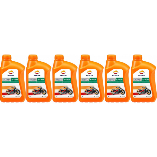 Repsol Motorrad Motoröl MOTO V-TWIN 4T 20W50 1 Liter 6x 1l = 6 Liter