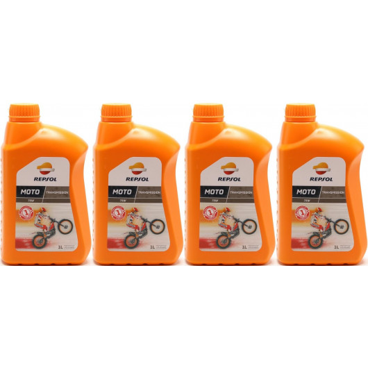 Repsol Motorrad Getriebeöl MOTO TRANSMISSION 75W 1 Liter 4x 1l = 4 Liter