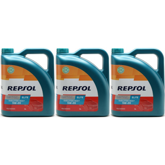 Repsol Motoröl ELITE EVOLUTION ECO F 5W20 3x 5 = 15 Liter