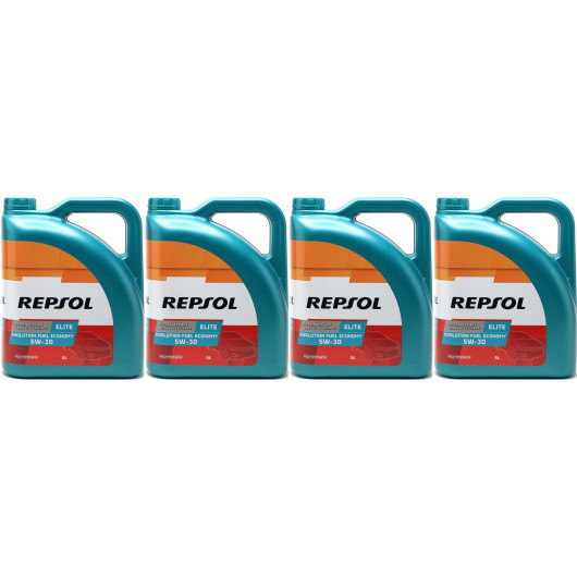 Repsol Motoröl ELITE EVOLUTION F. ECONOMY 5W30 4x 5 = 20 Liter