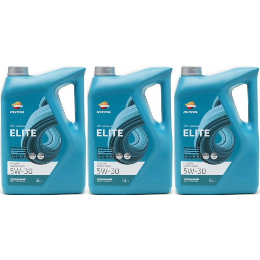Repsol Motoröl ELITE LONG L.LIFE 50700/50400 5W30 3x 5 = 15 Liter