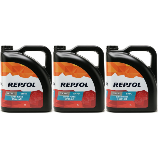 Repsol LKW/ NKW Motoröl SUPER TURBO DIESEL SHPD 15W40 3x 5 = 15 Liter