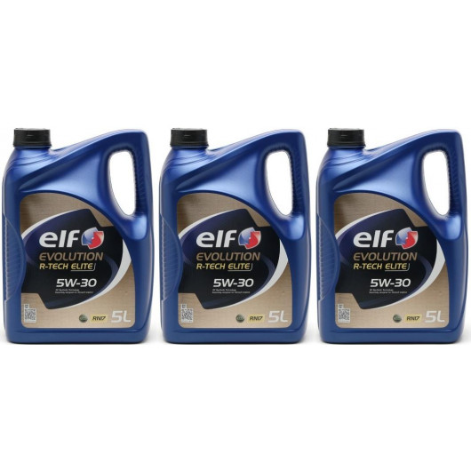 Elf Evolution R-Tech RN17 5W-30 Motoröl 3x 5 = 15 Liter