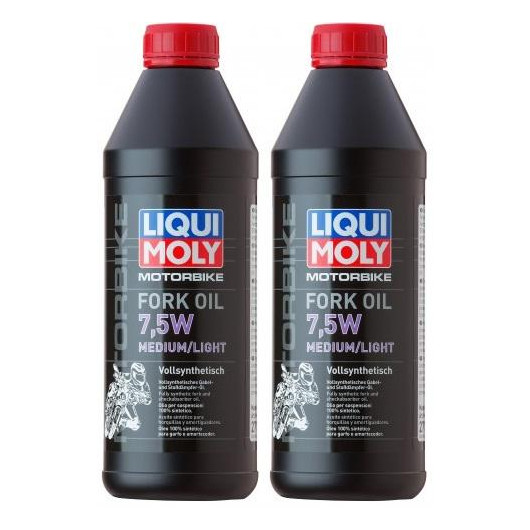 Liqui Moly 2719 Motorbike Fork Oil 7,5W medium/light Gabelöl 2x 1l = 2 Liter