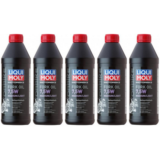 Liqui Moly 2719 Motorbike Fork Oil 7,5W medium/light Gabelöl 5x 1l = 5 Liter